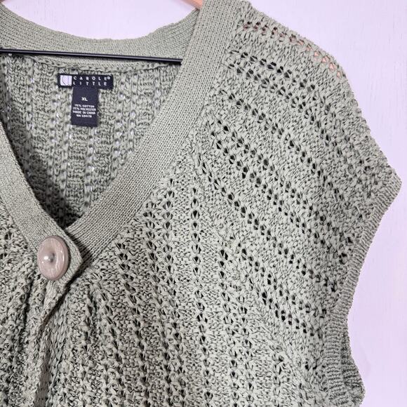 Carole Little Cardigan Sweater Womens XL Green Boho Cottagecore Fairy Goblin Y2K - Picture 7 of 8